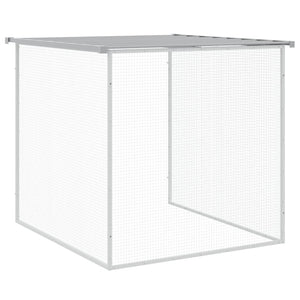 vidaXL Chicken Coop with Roof Light Gray 1003x98x90 cm Galvanized Steel