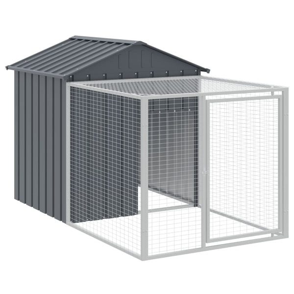 vidaXL Chicken Coop with Run Anthracite 117x813x123 cm Galvanized Steel