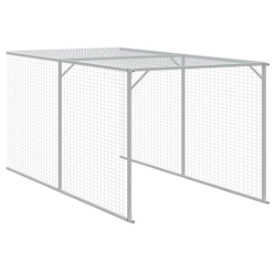 vidaXL Chicken Coop with Run Anthracite 110x609x110 cm Galvanized Steel