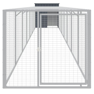 vidaXL Chicken Coop with Run Anthracite 110x813x110 cm Galvanized Steel