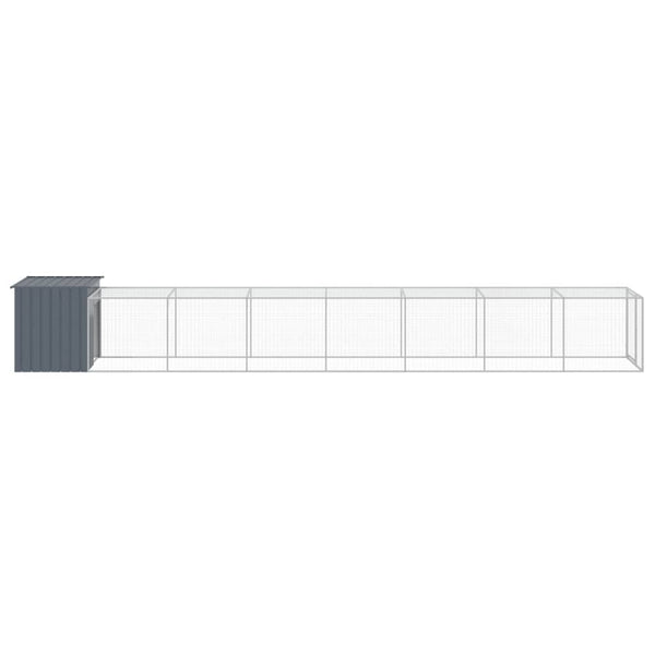 vidaXL Chicken Coop with Run Anthracite 110x813x110 cm Galvanized Steel