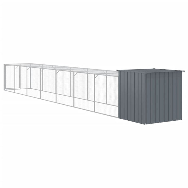 vidaXL Chicken Coop with Run Anthracite 110x813x110 cm Galvanized Steel
