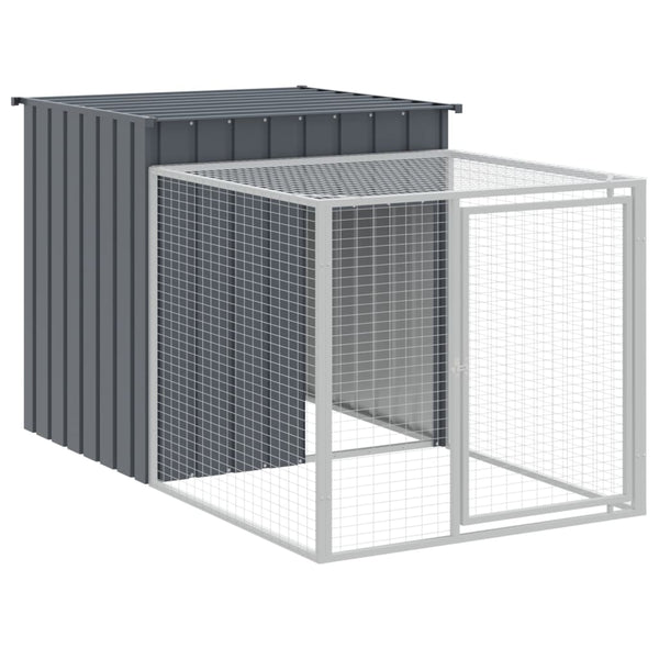 vidaXL Chicken Coop with Run Anthracite 110x813x110 cm Galvanized Steel