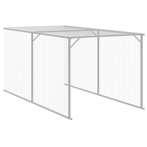 vidaXL Chicken Coop with Run Anthracite 110x813x110 cm Galvanized Steel