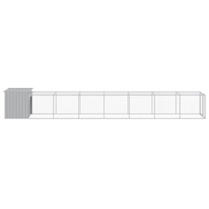 vidaXL Chicken Coop with Run Light Gray 110x813x110 cm Galvanized Steel