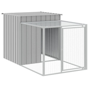 vidaXL Chicken Coop with Run Light Gray 110x813x110 cm Galvanized Steel