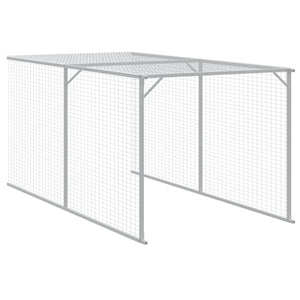 vidaXL Chicken Coop with Run Light Gray 110x813x110 cm Galvanized Steel