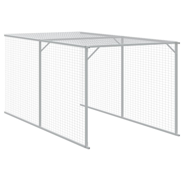 vidaXL Chicken Coop with Run Light Gray 110x813x110 cm Galvanized Steel