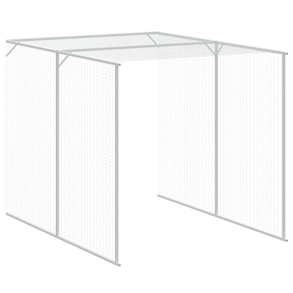 vidaXL Chicken Coop with Run Anthracite 165x863x181 cm Galvanized Steel