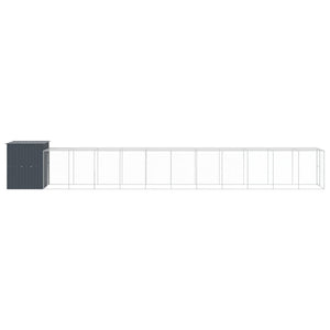 vidaXL Chicken Coop with Run Anthracite 165x1271x181cm Galvanized Steel