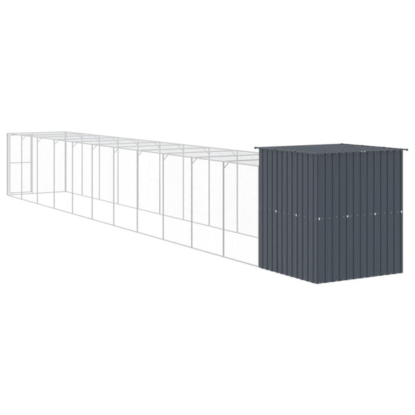 vidaXL Chicken Coop with Run Anthracite 165x1271x181cm Galvanized Steel