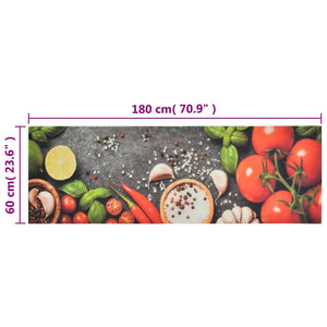 vidaXL Washable Kitchen Runner Vegetable 60x180 cm Velvet
