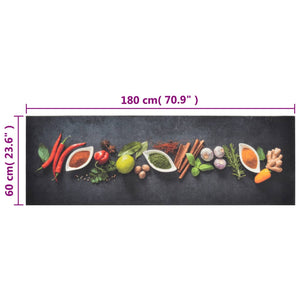 vidaXL Washable Kitchen Runner Spices 60x180 cm Velvet
