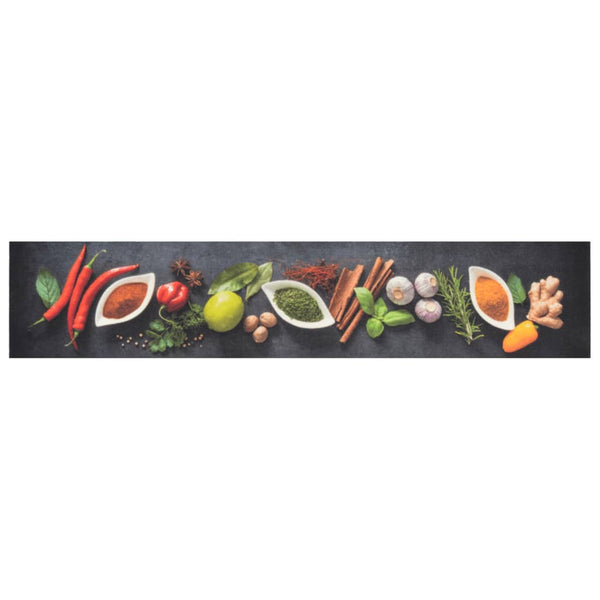 vidaXL Kitchen Carpet Washable Spices 60x300 cm Velvet