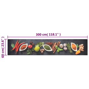 vidaXL Kitchen Carpet Washable Spices 60x300 cm Velvet