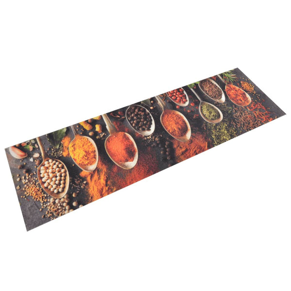vidaXL Washable Kitchen Runner Spoons & Spices 45x150 cm Velvet