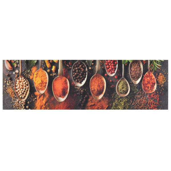 vidaXL Washable Kitchen Runner Spoons & Spices 45x150 cm Velvet