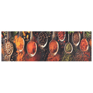 vidaXL Kitchen Runner Washable Spoons & Spices 60x180 cm Velvet