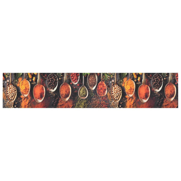 vidaXL Kitchen Runner Washable Spoons & Spices 60x300 cm Velvet