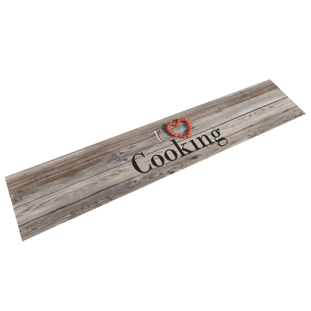 vidaXL Washable Kitchen Runner Cooking Grey 60x300 cm Velvet