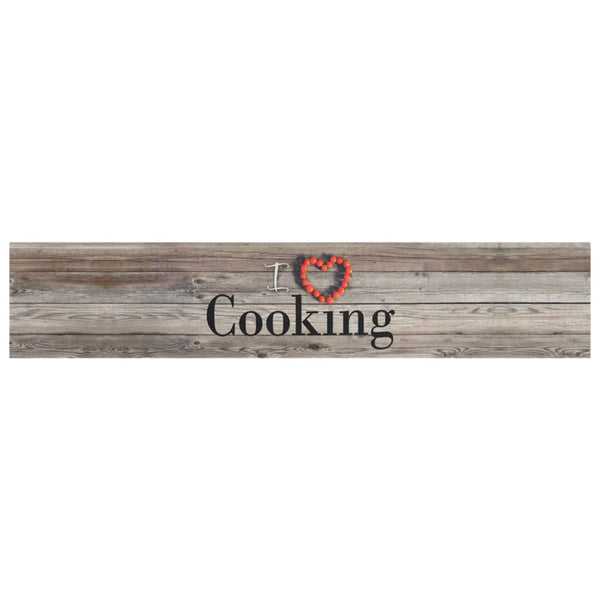 vidaXL Washable Kitchen Runner Cooking Grey 60x300 cm Velvet