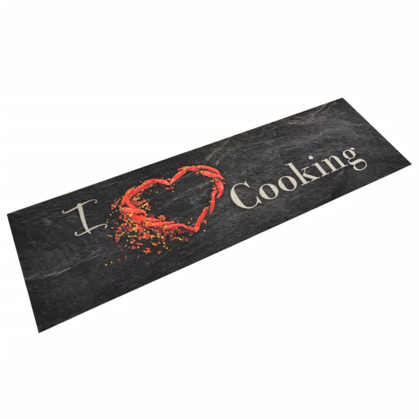 vidaXL Kitchen Runner Washable Cooking Black 45x150 cm Velvet