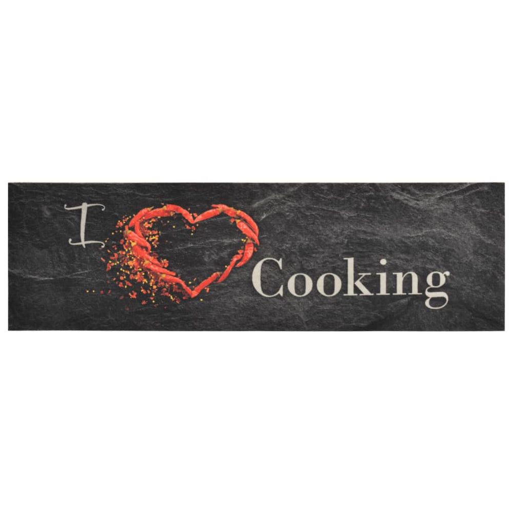 vidaXL Kitchen Runner Washable Cooking Black 45x150 cm Velvet