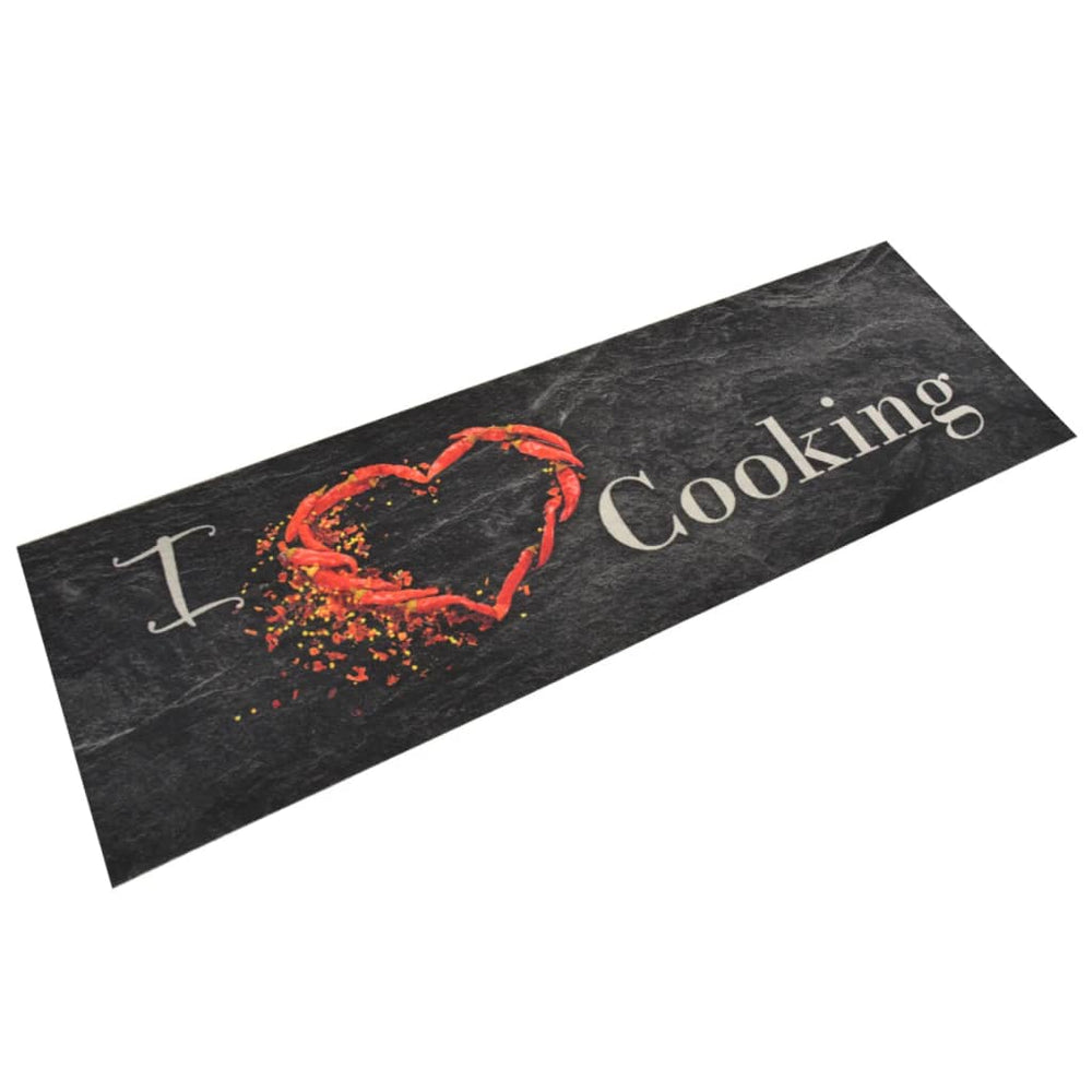 vidaXL Washable Kitchen Runner Cooking Black 60x180 cm Velvet