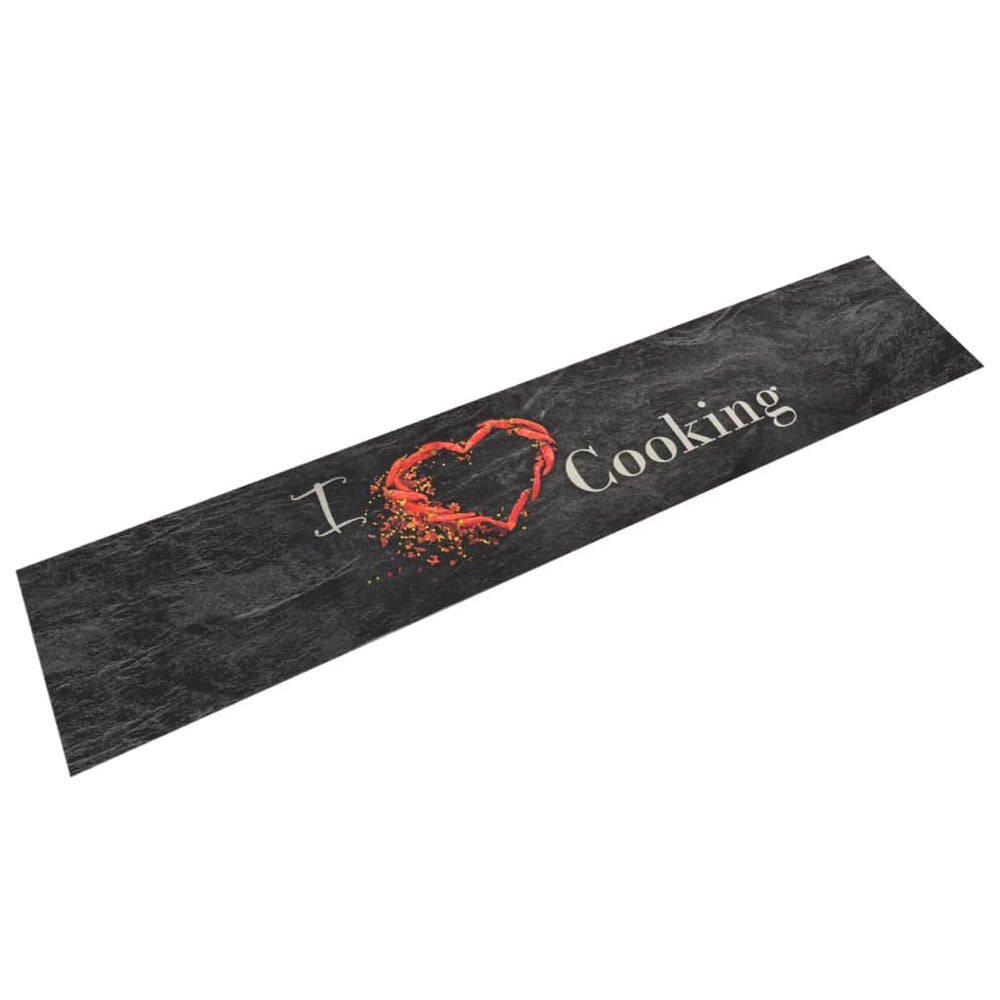 vidaXL Kitchen Runner Washable Cooking Black 60x300 cm Velvet