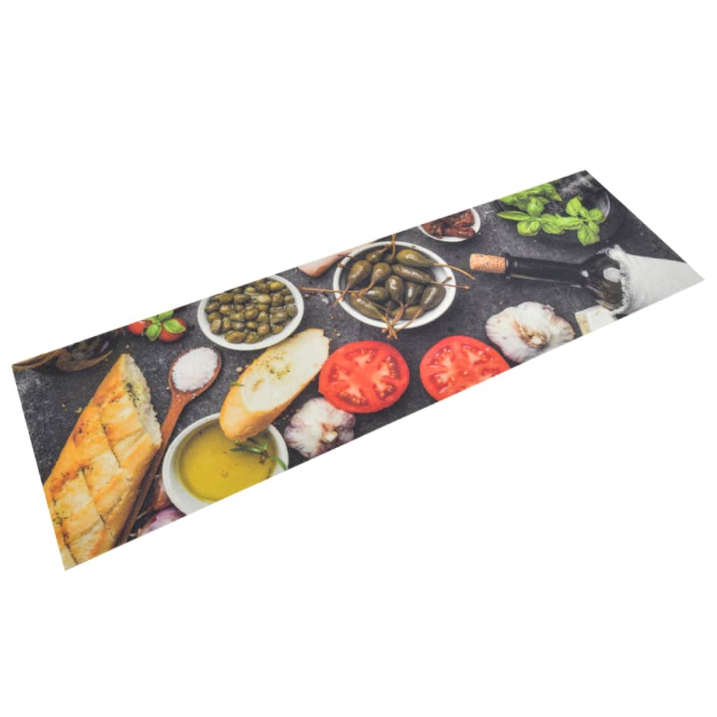 vidaXL Washable Kitchen Runner Wine & Food 45x150 cm Velvet