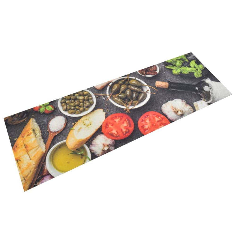 vidaXL Washable Kitchen Runner Wine & Food 60x180 cm Velvet