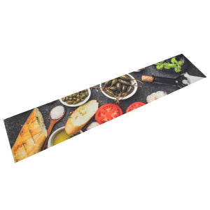 vidaXL Washable Kitchen Runner Wine & Food 60x300 cm Velvet