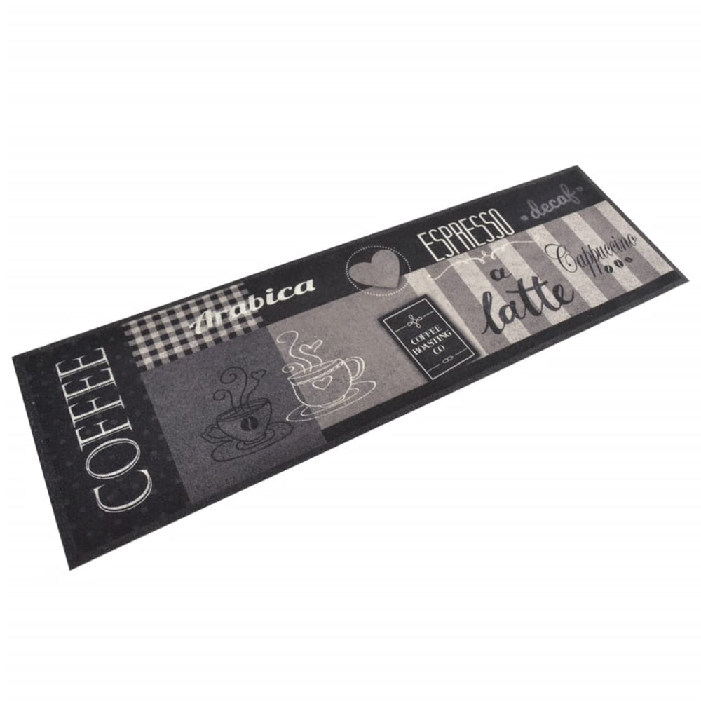 vidaXL Washable Kitchen Runner Coffee Black 45x150 cm Velvet