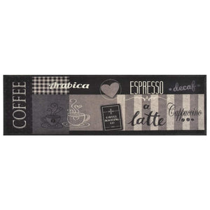 vidaXL Washable Kitchen Runner Coffee Black 45x150 cm Velvet