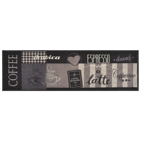 vidaXL Washable Kitchen Runner Coffee Black 45x150 cm Velvet