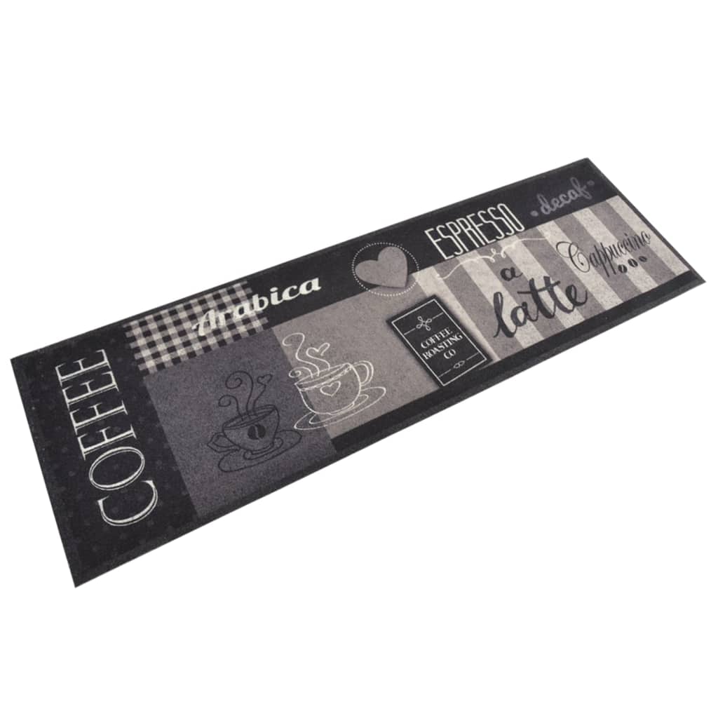 vidaXL Washable Kitchen Runner Coffee Black 60x180 cm Velvet