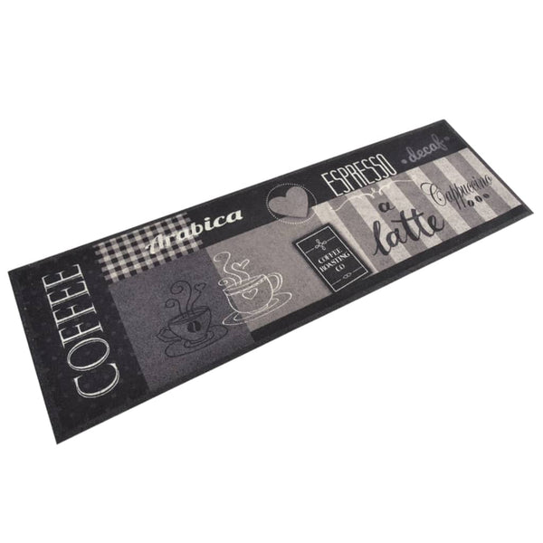 vidaXL Washable Kitchen Runner Coffee Black 60x180 cm Velvet