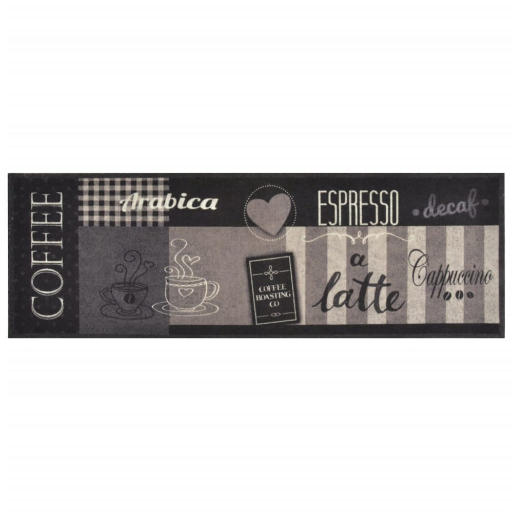 vidaXL Washable Kitchen Runner Coffee Black 60x180 cm Velvet