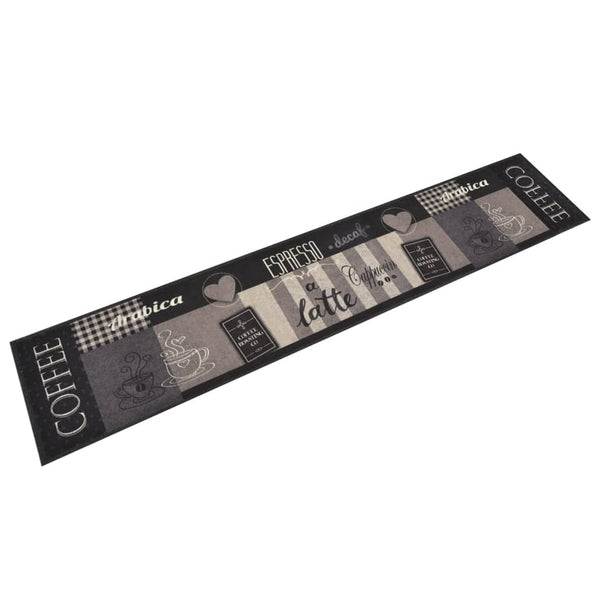vidaXL Kitchen Runner Washable Coffee Black 60x300 cm Velvet