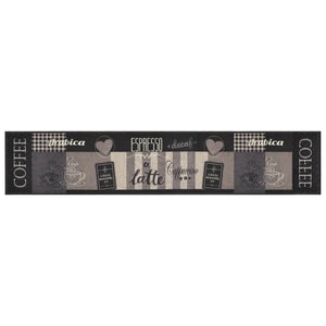 vidaXL Kitchen Runner Washable Coffee Black 60x300 cm Velvet