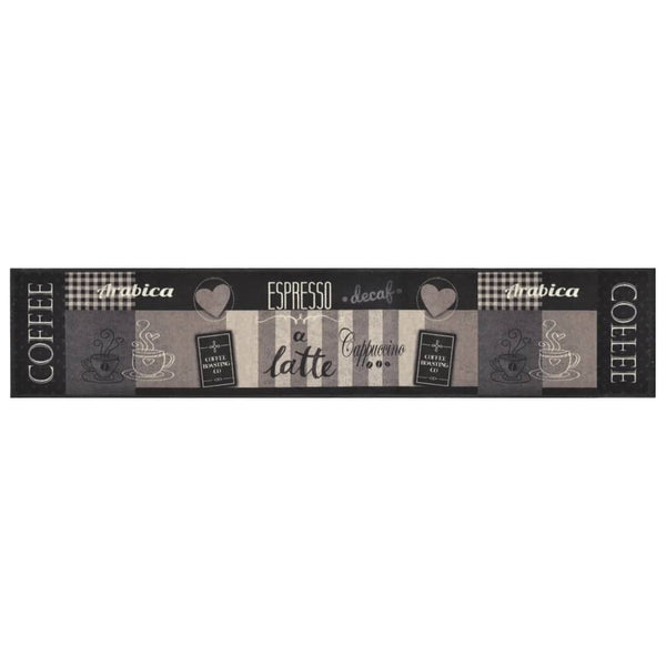 vidaXL Kitchen Runner Washable Coffee Black 60x300 cm Velvet