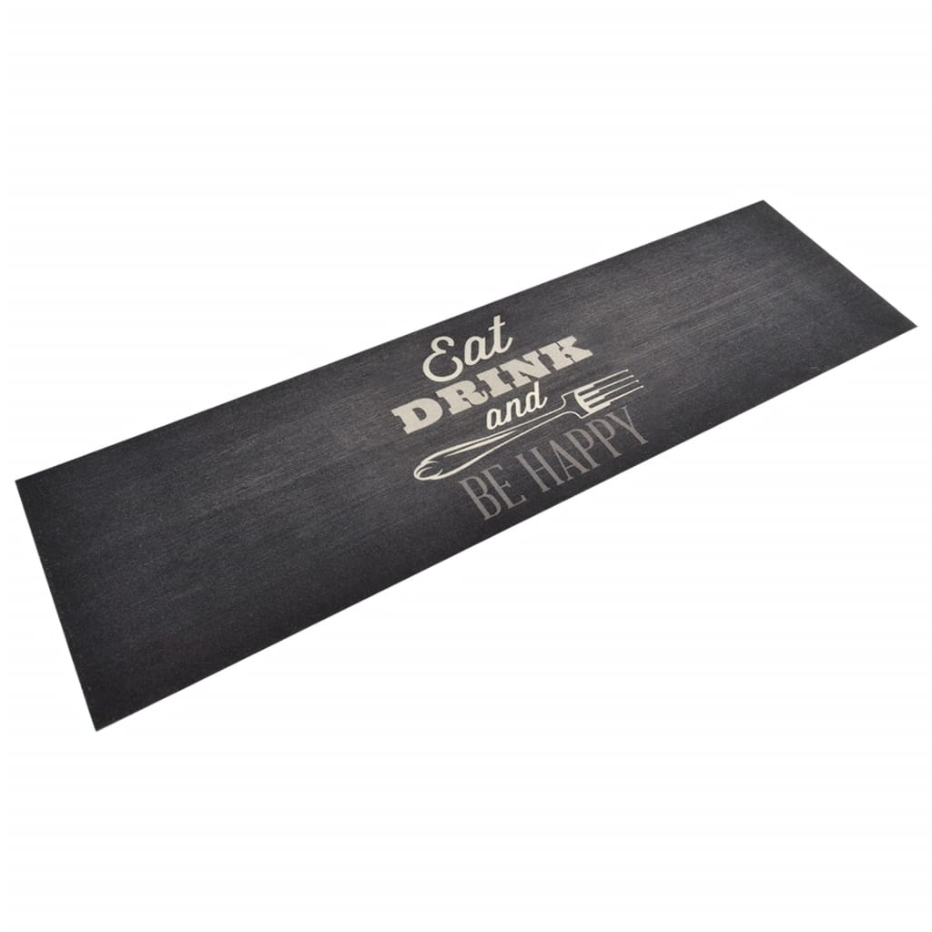 vidaXL Kitchen Runner Washable Kitchen Black 45x150 cm Velvet