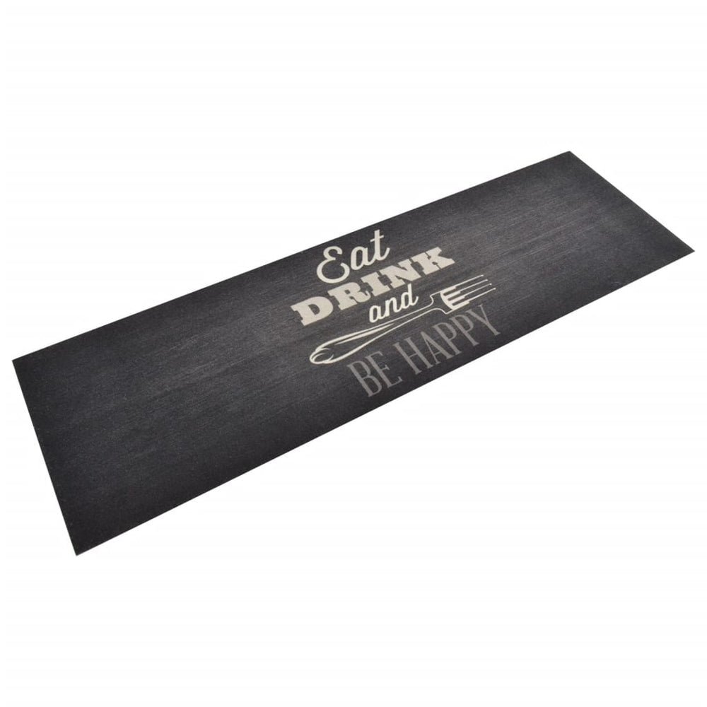 vidaXL Washable Kitchen Runner Black 60x180 cm Velvet