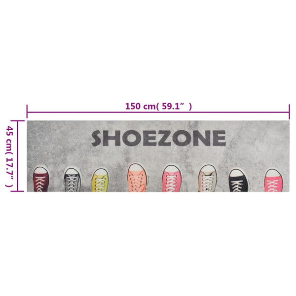 vidaXL Washable Kitchen Runner Shoezone 45x150 cm Velvet