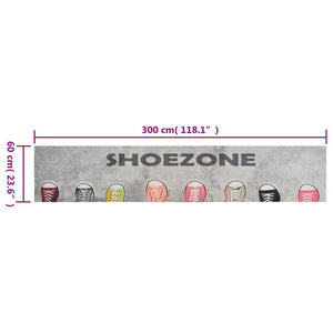 vidaXL Washable Kitchen Runner Shoezone 60x300 cm Velvet