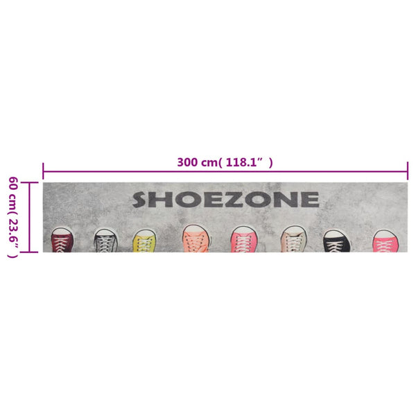 vidaXL Washable Kitchen Runner Shoezone 60x300 cm Velvet
