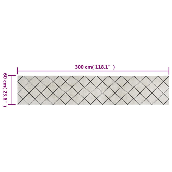 vidaXL Kitchen Runner Washable Square 60x300 cm Velvet