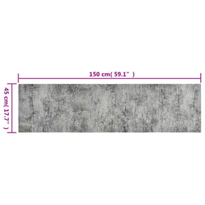 vidaXL Washable Kitchen Runner Concrete 45x150 cm Velvet