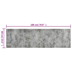 vidaXL Washable Kitchen Runner Concrete 60x180 cm Velvet