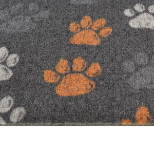 vidaXL Washable Kitchen Runner Paws 45x150 cm Velvet